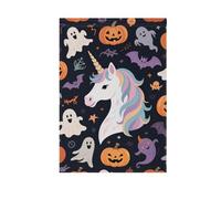 Happy Halloween Unicorni bianchi vacanze bandiere pasqua porta banner per la decorazione del cortile 28x40 doppia faccia