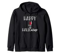 Happy Halloween Wine Divertente Scheletro Mano Meme Felpa con Cappuccio