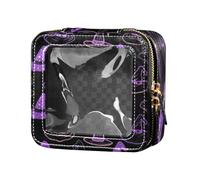 Happy Halloween Witch Hat Black Clear Small Makeup Bag Makeup Organizer per Viaggio