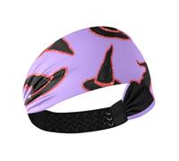 Happy Halloween Witch Hat Viola Umidità Wicking donne fasce per capelli Elastici per capelli per capelli delle donne per Calcio basket Ciclismo basket diademi para mujer