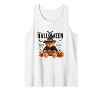 Happy Halloween Witch Teddy Bear Pumpkin Graphic Canotta