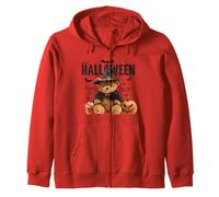 Happy Halloween Witch Teddy Bear Pumpkin Graphic Felpa con Cappuccio