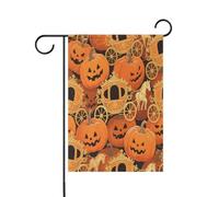 Happy Halloween Zucca Carrozza Preghiera bandiere all'aperto banner per esterno per la decorazione del cortile 12x18 doppia faccia