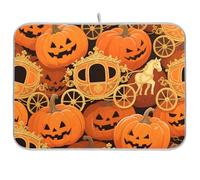 Happy Halloween Zucca Carrozza Riutilizzabile Piatto Mat 18x24 Rettangolo Grande Lavastoviglie Asciugatura Opaco Decorativo Home Decor Essentials