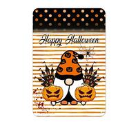 Happy Halloween zucca gnomo latta segno ragnatela castello metallo latta segno Hocus Pocus 30,5 x 20,3 cm facile da montare Country poster placca decorazione per bar caffetteria ristorante uomo grotta