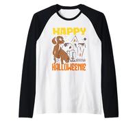 Happy Halloweenie Bassotto Cane Halloween Maglia con Maniche Raglan