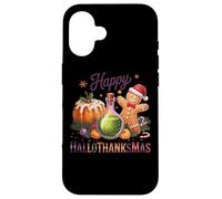 Happy Hallowethanksmas Joyful Cheer Design Custodia per iPhone 16