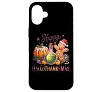 Happy Hallowethanksmas Joyful Cheer Design Custodia per iPhone 16 Plus