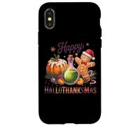 Happy Hallowethanksmas Joyful Cheer Design Custodia per iPhone X/XS