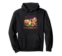Happy Hallowethanksmas Joyful Cheer Design Felpa con Cappuccio