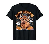 Happy Haunting Highland Mucca Strega Halloween Carino Maglietta