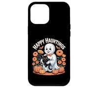 Happy Hauntings - Simpatico fantasma e gatto nero Custodia per iPhone 12 Pro Max