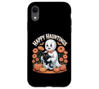 Happy Hauntings - Simpatico fantasma e gatto nero Custodia per iPhone XR