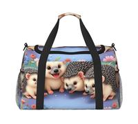 Happy Hedgehogs - Borsone da viaggio impermeabile, compatto, per sport, palestra e fine settimana, per uomini e donne