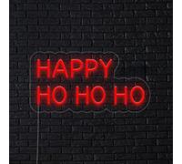 Happy Ho Ho Ho insegna al neon, decorazione invernale, decorazioni natalizie luci led segno, Buon Natale neon, luce di vacanza
