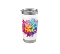 Happy Holi Color Splash Bicchiere termico in acciaio inox doppia parete