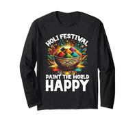 Happy Holi Saluti Hinduismo Festival indiano Maglia a Manica