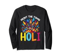 Happy Holi Saluti Hinduismo Festival indiano Maglia a Manica
