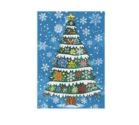 Happy Holidays - Bandiere da giardino con albero e fiocchi di neve su entrambi i lati, decorazione stagionale per esterni, patio, prato, fattoria, terreno agricolo, 71 x 101 cm