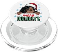 Happy Holidays Melanin Christmas Mrs. Claus Ugly Sweater Fun PopSockets PopGrip per MagSafe