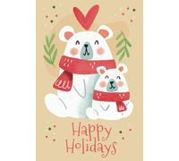 Happy Holidays Polar Bear Christmas Notes Notebook 6x9 100 Lined Pages Notepad Diary Journal: Perfect Gift For The Xmas Holidays
