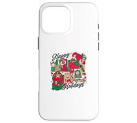 Happy Holidays Vintage Toy Nostalgia Collage Custodia per iPhone 16 Pro Max