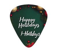 Happy HolidaysGuitar Plettro Set da 12 pezzi, 3 spessori con custodia per basso, chitarra elettrica e altro ancora.
