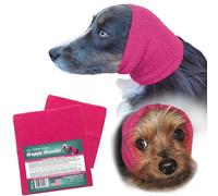 Happy Hoodie The Original Dog & Cat Calming Band - Marchio americano - sollievo dall'ansia/protezione dal rumore - toelettatura - tuono - fuochi d'artificio confezione da 2 rosa (1 piccolo, 1 grande