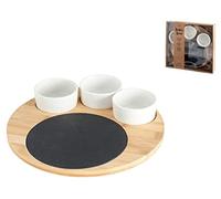 Happy hour tagliere in ardesia e bambu' con 3 coppette