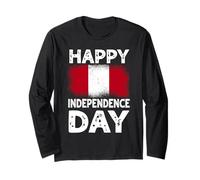 Happy Independence Day Perù Fiestas Patrias Bandiera peruviana Maglia a Manica