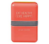 Happy Jackson Eat Healthy Live Happy Lunch Box, Rosso, 6 x 12 x 18 cm