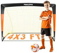 Happy Jump Porta Da Calcio 3x2.2FT, 4x3FT, 5x3.6FT, 7x5FT Pop-Up Allenamento Di Calcio Per Cortile (4x3 FT- Nero Arancia)-1 PC