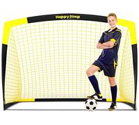Happy Jump Porta da Calcio Rete da Calcio per Bambini Giardino Allenamento Regalox1 (7'x5'-Nero+Giallo)