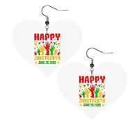 Happy Juneteenth Day Freedom 1865 Orecchini in pelle per le donne Ciondola l'orecchino a goccia Ciondolo a cuore con gancio Regali per ragazza adulta