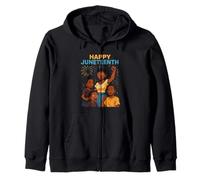 Happy Juneteenth Retro Donna Afro-Americana Storia Nera Felpa con Cappuccio