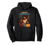 Happy Juneteenth Retro Donna Afro-Americana Storia Nera Felpa con Cappuccio