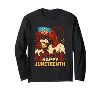 Happy Juneteenth Retro Donna Afro-Americana Storia Nera Maglia a Manica