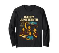 Happy Juneteenth Retro Donna Afro-Americana Storia Nera Maglia a Manica