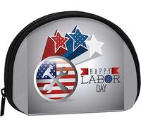 Happy Labor Day Bandiera americana Portamonete Portafoglio Donna e ragazza Borsa alla moda carina Portamonete Portachiavi Borsa da donna Regalo