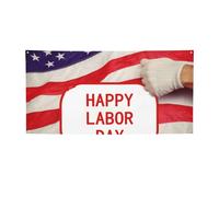 Happy Labor Day Banner segno per esterni interni compleanno sfondo poster decorazioni per feste forniture sfondo foto con occhielli bandiera da parete personalizzata