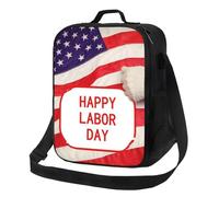 Happy Labor Day - Borsa per il pranzo per donne e uomini, riutilizzabile, per ufficio, picnic, isolata, a prova di perdite, portatile, borsa termica per il pranzo da viaggio