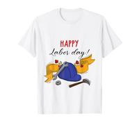 Happy Labor Day Patriottico US Worker Pride Bold Distressed Maglietta