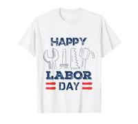 Happy Labor Day Patriottico US Worker Pride Bold Distressed Maglietta