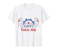 Happy Labor Day Patriottico US Worker Pride Bold Distressed Maglietta