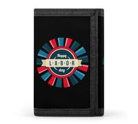 Happy Labor Day - Portafogli a tre ante con porta carte di credito, 8 scomparti, portachiavi, finestra per foto, per uomini e donne, Stile 35., Taglia unica, Per tutte le stagioni