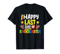Happy Last Day Kindergarten Boy Carino Scuola Celebrazione Maglietta