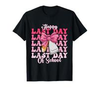 Happy Last Day Of School Coquette Bow Per Gli Insegnanti Maglietta