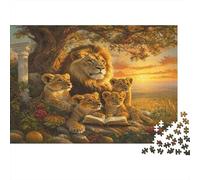 Happy Leonene Puzzle Per Adulti |Savana africana| 1000pcs (75x50cm) Puzzle Giochi EduGattoivi,decorazioni Per La Casa