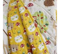 Happy Linen Company Housse trapuntata réversible trapuntata pour ragazze et ragazzi Woodland Friends Animals, 150 x 200 cm, couleur : tortora