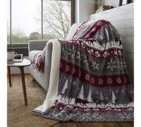 Happy Linen Company Nordic Scandi Hygge, Caldo chaud d'hiver en poils Sherpa, Extra Large, XXL, en film synthétique